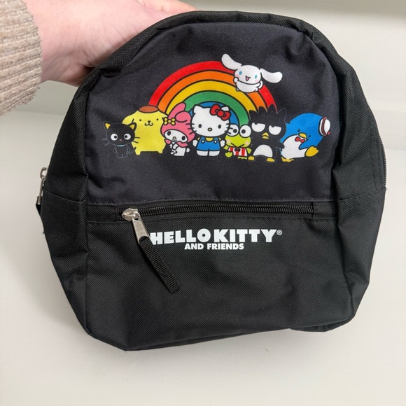 Hello Kitty Other - Hello Kitty Black Kids Backpack with Rainbow Friends